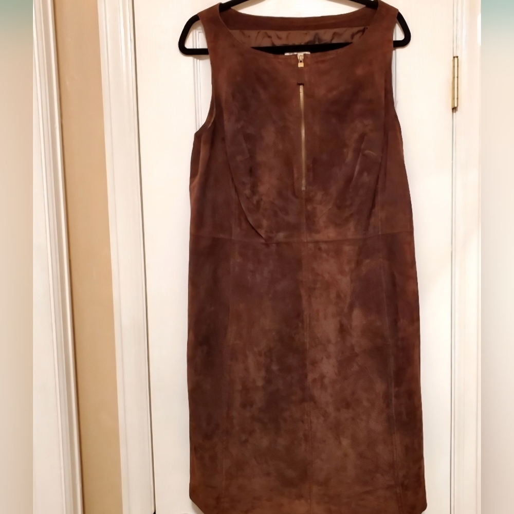 Brown Suede Sleeveless Dress